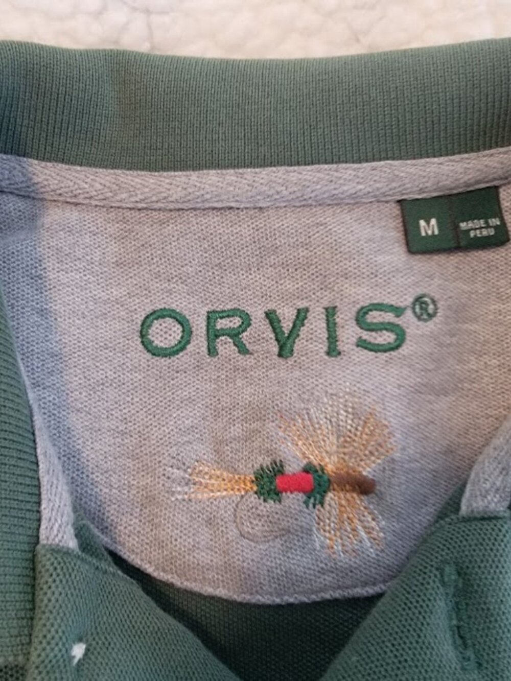 2-Pack Orvis Short Sleeve Men's Polo Shirts Green & Navy Blue Medium - Picture 7 of 11